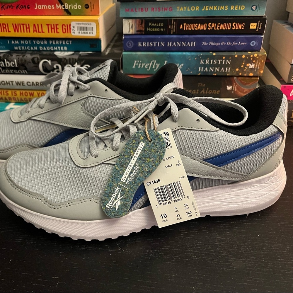 Reebok Silver and Navy Athletic Shoes